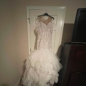 Wedding Dress Ivory crystals added mesh tone added